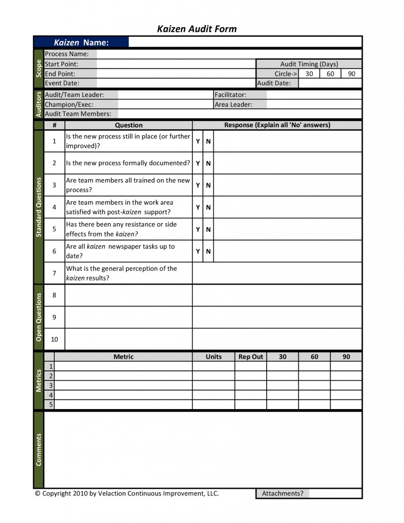 Free 5S Audit Template
