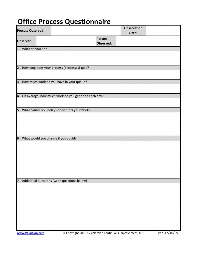 Office Process Questionnaire