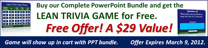 Get our Lean trivia Game free when you buy our Complete PPT Bundle through March 9, 2012.